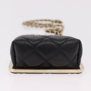 CHANEL Matelasse Chain Shoulder Bag Lamb Skin Black Gold CC Auth 191542SM-9