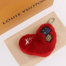 LOUIS VUITTON Monogram LV Lucky Heart Bag Charm Red Silver M03171 Auth 191543SM-11