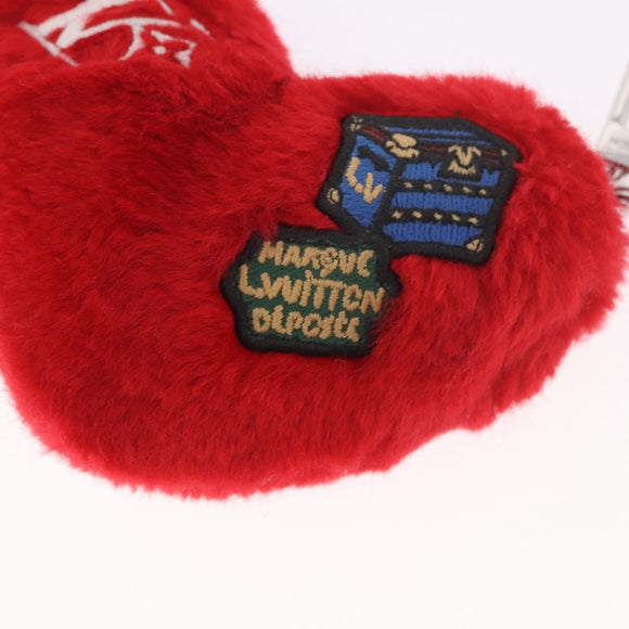 LOUIS VUITTON Monogram LV Lucky Heart Bag Charm Red Silver M03171 Auth 191543SM