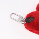 LOUIS VUITTON Monogram LV Lucky Heart Bag Charm Red Silver M03171 Auth 191543SM-9