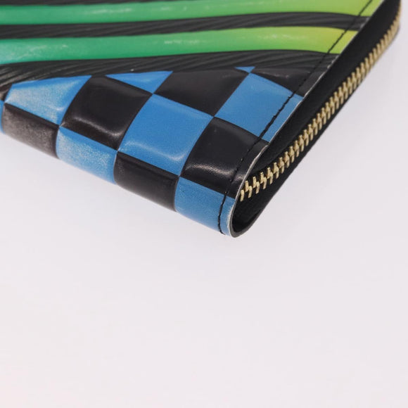 LOUIS VUITTON Epilase Zippy Wallet Long Wallet Blue Black M62268 LV Auth 191544M