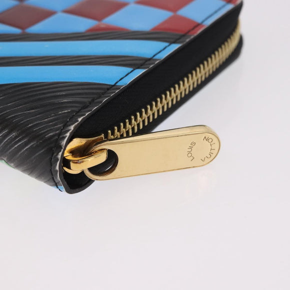 LOUIS VUITTON Epilase Zippy Wallet Long Wallet Blue Black M62268 LV Auth 191544M