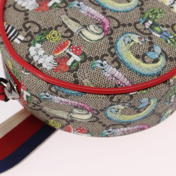 GUCCI Yuko Higuchi GG Supreme Waist Bag PVC Beige Silver 502330 Auth 191546M
