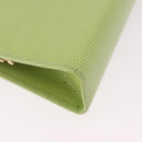 Salvatore Ferragamo Vala Chain Shoulder Bag Leather Green Gold Auth 191552A-16