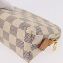 LOUIS VUITTON Damier Azur Pochette Cosmetic PM Pouch N60024 LV Auth 191553-10