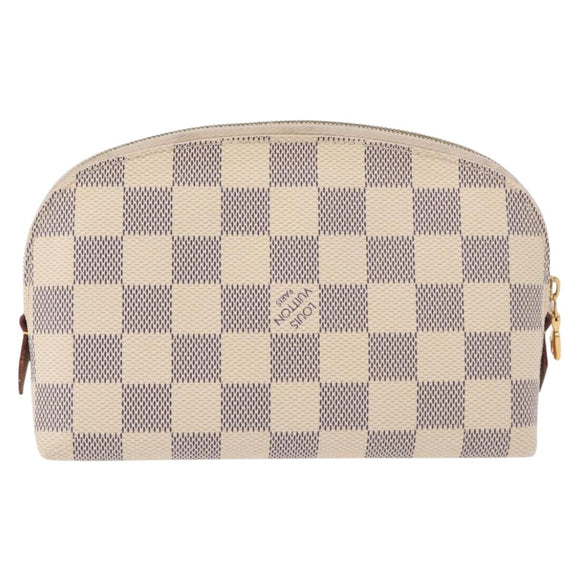 LOUIS VUITTON Damier Azur Pochette Cosmetic PM Pouch N60024 LV Auth 191553
