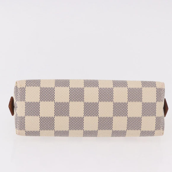 LOUIS VUITTON Damier Azur Pochette Cosmetic PM Pouch N60024 LV Auth 191553