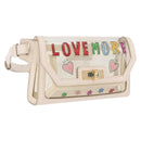 BALLY Waist Bag Vinyl Clear Gold Auth 191554A-1