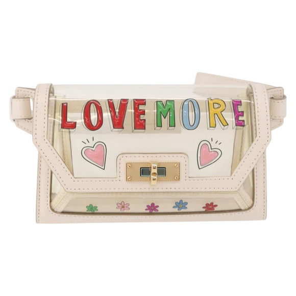 BALLY Waist Bag Vinyl Clear Gold Auth 191554A