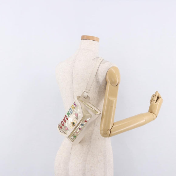 BALLY Waist Bag Vinyl Clear Gold Auth 191554A