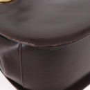 Salvatore Ferragamo Gancini Hand Bag Leather Brown Gold Auth 191557-15