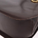 Salvatore Ferragamo Gancini Hand Bag Leather Brown Gold Auth 191557-16
