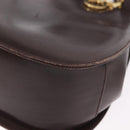 Salvatore Ferragamo Gancini Hand Bag Leather Brown Gold Auth 191557-10