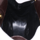 Salvatore Ferragamo Gancini Hand Bag Leather Brown Gold Auth 191557-18
