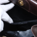 Salvatore Ferragamo Gancini Hand Bag Leather Brown Gold Auth 191557-21
