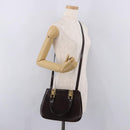Salvatore Ferragamo Gancini Hand Bag Leather Brown Gold Auth 191557-22