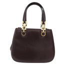 Salvatore Ferragamo Gancini Hand Bag Leather Brown Gold Auth 191557-13