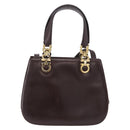 Salvatore Ferragamo Gancini Hand Bag Leather Brown Gold Auth 191557-2