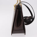 Salvatore Ferragamo Gancini Hand Bag Leather Brown Gold Auth 191557-4