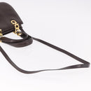 Salvatore Ferragamo Gancini Hand Bag Leather Brown Gold Auth 191557-9