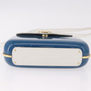 GUCCI Flora Horsebit Shoulder Bag Plastic Blue Gold Auth 191564-6