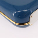 GUCCI Flora Horsebit Shoulder Bag Plastic Blue Gold Auth 191564-9
