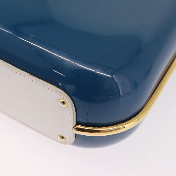 GUCCI Flora Horsebit Shoulder Bag Plastic Blue Gold Auth 191564