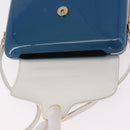 GUCCI Flora Horsebit Shoulder Bag Plastic Blue Gold Auth 191564-19