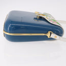 GUCCI Flora Horsebit Shoulder Bag Plastic Blue Gold Auth 191564-4