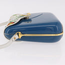 GUCCI Flora Horsebit Shoulder Bag Plastic Blue Gold Auth 191564-5