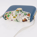 GUCCI Flora Horsebit Shoulder Bag Plastic Blue Gold Auth 191564-7