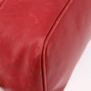 GUCCI Horsebit Vanity Cosmetic Pouch Leather Red Gold Auth 191565-8