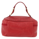 GUCCI Horsebit Vanity Cosmetic Pouch Leather Red Gold Auth 191565-2