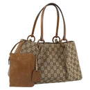 GUCCI GG Canvas Tote Bag Beige 94898 Auth 191570-1