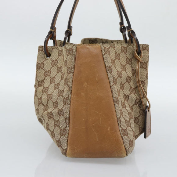 GUCCI GG Canvas Tote Bag Beige 94898 Auth 191570