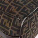 FENDI Zucca Canvas Vanity Hand Bag Brown Gold Auth 191576-8