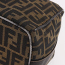 FENDI Zucca Canvas Vanity Hand Bag Brown Gold Auth 191576-15