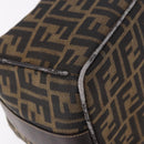 FENDI Zucca Canvas Vanity Hand Bag Brown Gold Auth 191576-16