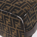 FENDI Zucca Canvas Vanity Hand Bag Brown Gold Auth 191576-17