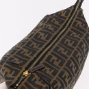 FENDI Zucca Canvas Vanity Hand Bag Brown Gold Auth 191576-9