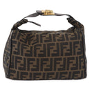 FENDI Zucca Canvas Vanity Hand Bag Brown Gold Auth 191576-2