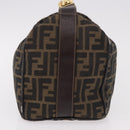 FENDI Zucca Canvas Vanity Hand Bag Brown Gold Auth 191576-4
