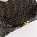 FENDI Zucca Canvas Vanity Hand Bag Brown Gold Auth 191576-6
