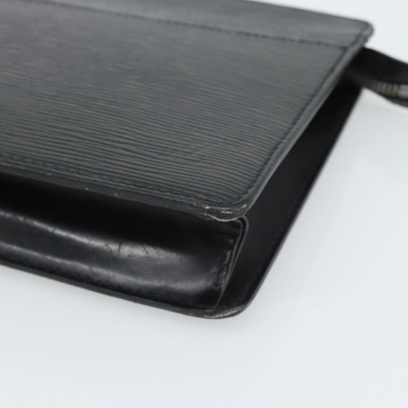 LOUIS VUITTON Epi Pochette Homme Clutch Bag Black M52522 LV Auth 191593