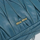 Miu Miu Matelasse Chain Shoulder Bag Leather Blue Gold Auth 191596A-18