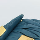 Miu Miu Matelasse Chain Shoulder Bag Leather Blue Gold Auth 191596A-9