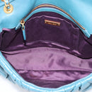 Miu Miu Matelasse Chain Shoulder Bag Leather Blue Gold Auth 191596A-11