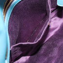 Miu Miu Matelasse Chain Shoulder Bag Leather Blue Gold Auth 191596A-25