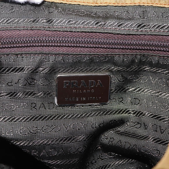PRADA Backpack Nylon Brown Silver Auth 191597
