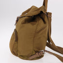PRADA Backpack Nylon Brown Silver Auth 191597-4